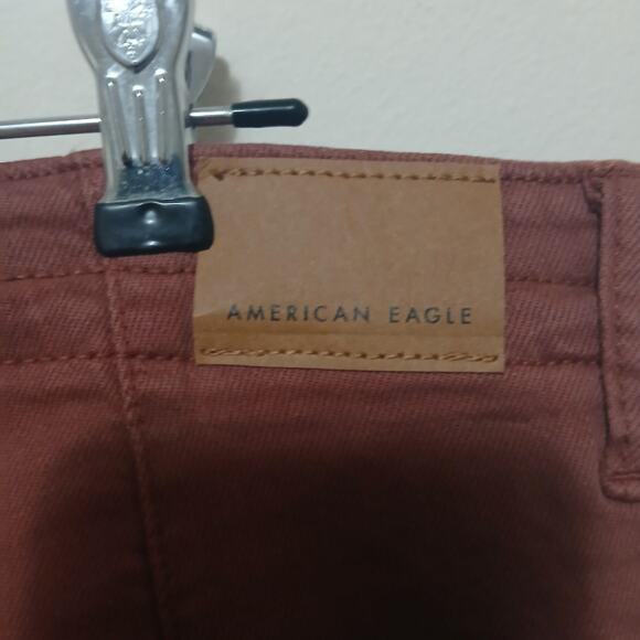 American Eagle Dreamy Drape Low-Rise Ultra Wide-Leg Jean Size 12 Dark Rust Boho - Picture 4 of 9